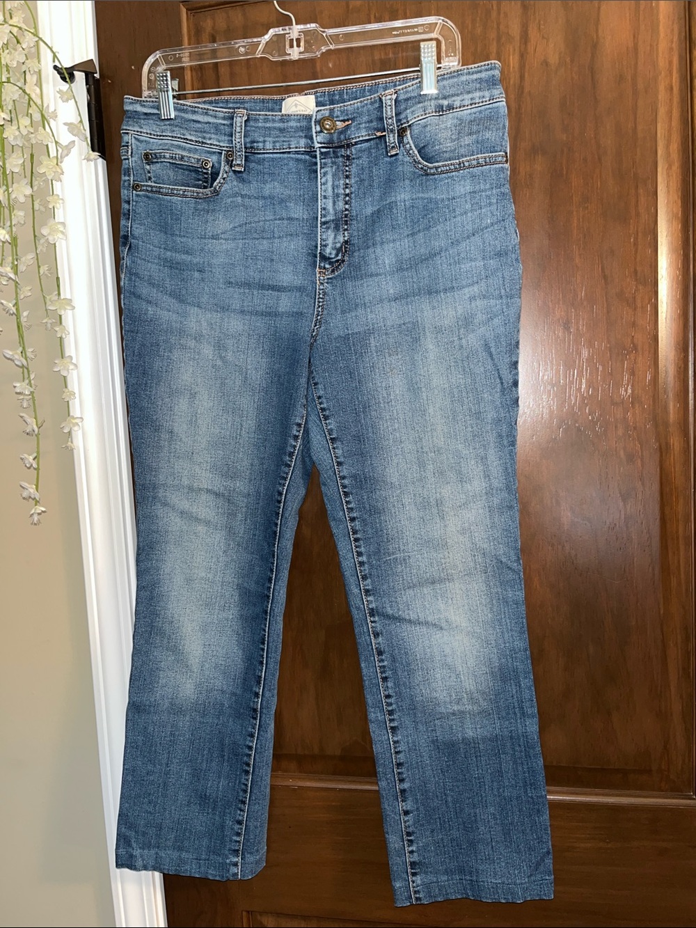 St. John's Bay Light Blue Boot Cut Jeans /Crops Length Altered